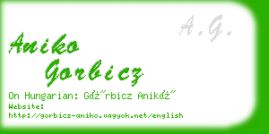 aniko gorbicz business card